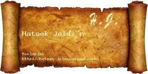 Hatsek Jolán névjegykártya