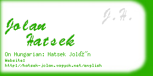 jolan hatsek business card